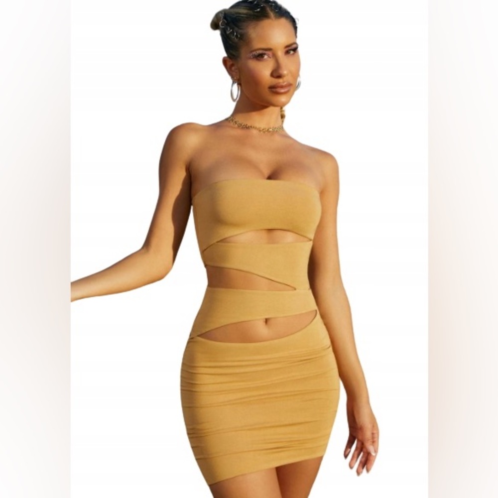 Oh Polly Martinez Love Island Cutout Strapless Dress - Size US 4 NWT
